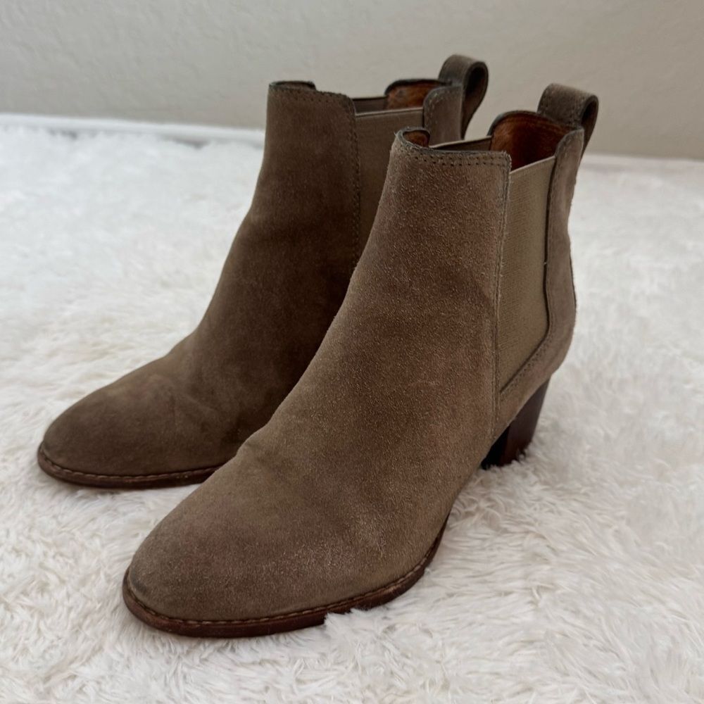 Madewell The Regan Suede in Wet Pebble Ankle Boots Size 6.5 - Picture 2 of 10